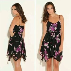Guess Black and Purple Asymmetrical Dress